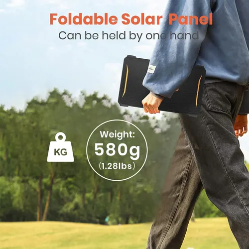 Miniatura 3 de FlexSolar Cargador solar portátil de 30 W, panel plegable de ETFE con QC3.0 18 W USB-A/USB-C y resistencia al agua IP67 - Carga rápida