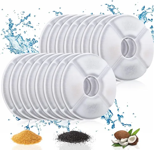 Paquete de 16 filtros de fuente de agua para gatos de repuesto para la mayoría de dispensadores automáticos de fuente de agua de 81 oz/2.4 L