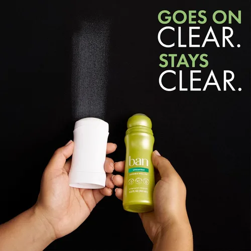 Miniatura 4 de Ban Desodorante Antitranspirante Roll-on Invisible para Mujeres y Hombres, Protección de 24 Horas contra el Olor y el Sudor de las Axilas, Sin