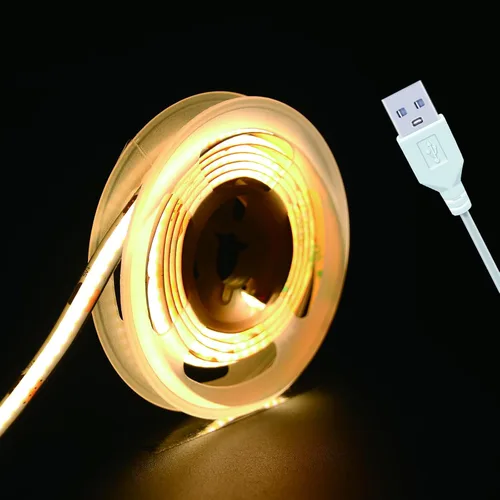 Miniatura 19 de Juego de 2 Paquetes de Tiras de Luces LED de 3.28 Pies COB Tiras de Luz USB 5V 6500K Blanco Brillante Alta Densidad No Regulable Tira LED Corta