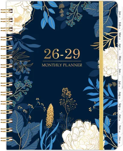 Agenda mensual/calendario 2026-2028 - Agenda mensual de 3 años 2026-2028, 6.3" x 8.4", de enero de 2026 a diciembre de 2028, pestañas de meses,