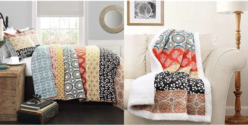 Miniatura 5 de Lush Decor Juegos de edredón Bohemian and Royal Empire - Ropa de cama reversible de algodón