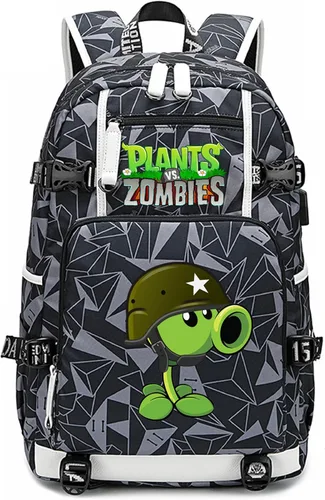 Miniatura 24 de ISaikoy Game Plants vs. Zombies - Mochila de hombro para libros, mochila escolar, color gris, Gris 15, Mochilas Daypack