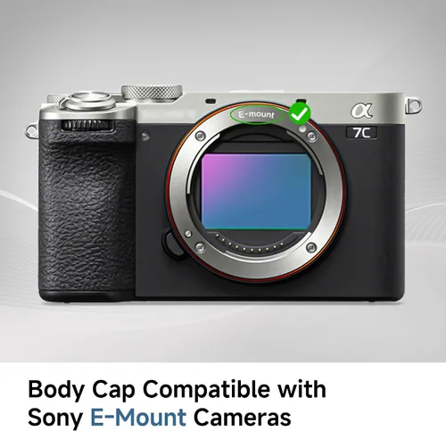 Miniatura 2 de JJC Kit de Tapa de Cuerpo y Tapa de Lente Posterior E-Mount para Sony A7 A7II A7III A7IV A7V A7S II III A7R II III IV A7RV A7CR A7C II A6700 A6600
