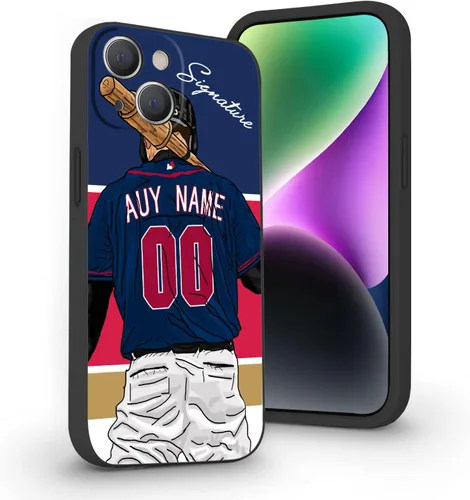 Miniatura 7 de Estuche de Béisbol Personalizado con Nombre y Número de Liquid Silicone para iPhone 17 Air 16 15 Pro Max 14 13 Mini 12 11 Xs Xr SE3 8 7 6 Plus