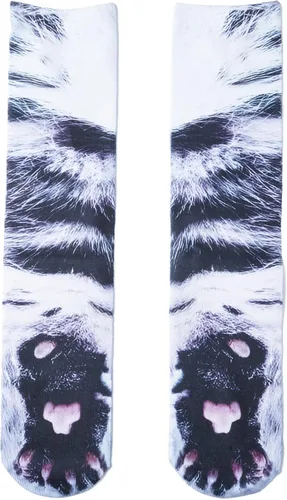 Miniatura 2 de Calcetines de patas de animales, loco diseño en 3D de patas de gatos, perros y tigres. Divertido regalo navideño para mujer u hombre adultos