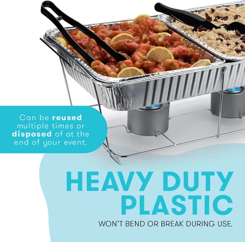 Miniatura 5 de Juego de Bandejas Calentaplatos Desechables para Buffet - Bandejas Calentadoras de Alimentos para Buffet - Calentadores de Alimentos para Fiestas