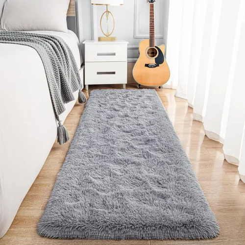 Miniatura 28 de Noahas - Alfombras mullidas de 4 x 6 pies para dormitorio y sala de estar, alfombra gruesa y peluda de color gris, alfombra de suelo antideslizante