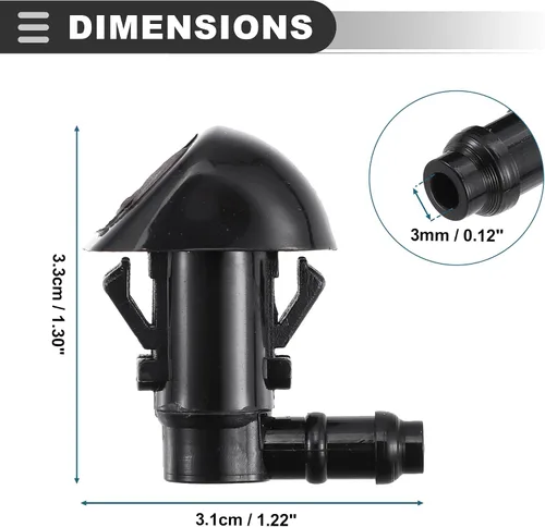 Miniatura 3 de Motoforti Boquilla para limpiaparabrisas delantero, para Honda Pilot 2009-2015, plástico, negro, 1 par