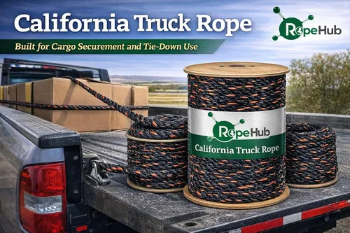 Miniatura 2 de RopeHub - Cuerda de polipropileno trenzado de 3 hebras para camión de California, para seguridad de carga, amarres, uso de camiones y remolques