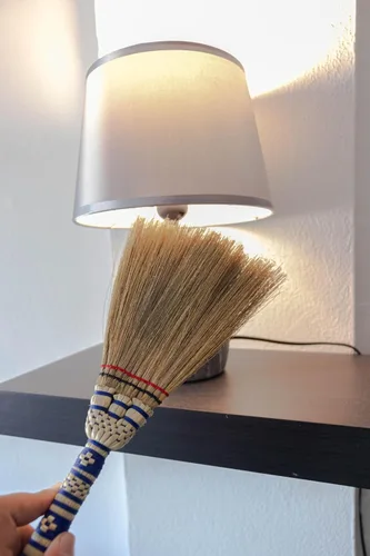 Miniatura 6 de Cepillo de mano pequeño para escoba batidora que elimina el polvo, la suciedad y los desechos, cabeza del cepillo de 9.5-11 pulgadas de largo