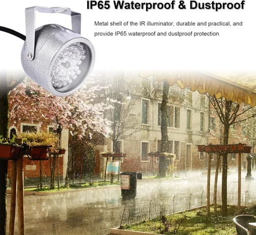 Miniatura 4 de ASHATA IR, 48 LED de visión nocturna IR luz infrarroja para cámara de seguridad CCTV y cámara IP, gran angular de 60 grados, distancia