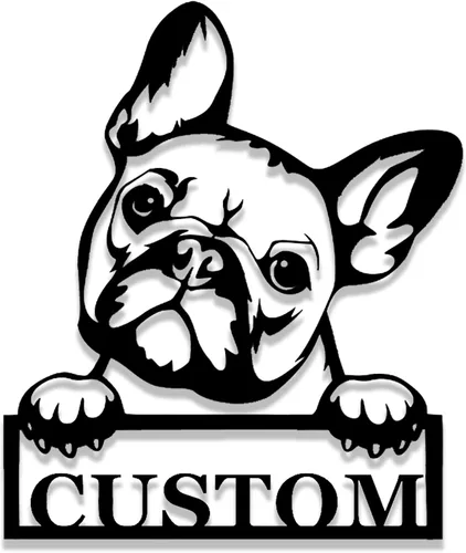 Miniatura 12 de Letrero personalizado de bulldog francés – Letrero personalizado para perro, arte de pared de metal, regalo conmemorativo para amantes