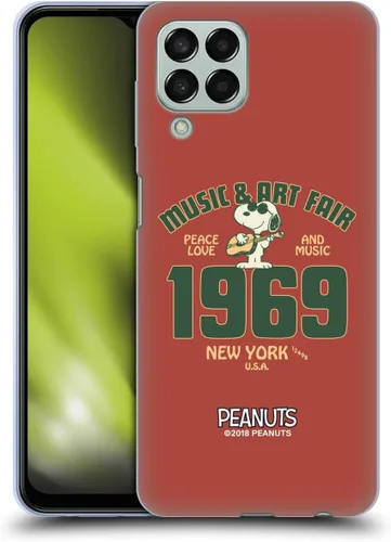 Miniatura 75 de Head Case Designs Funda de gel Woodstock 50th con licencia oficial de Peanuts Snoopy Guitar 1969 [protección de grado militar] compatible