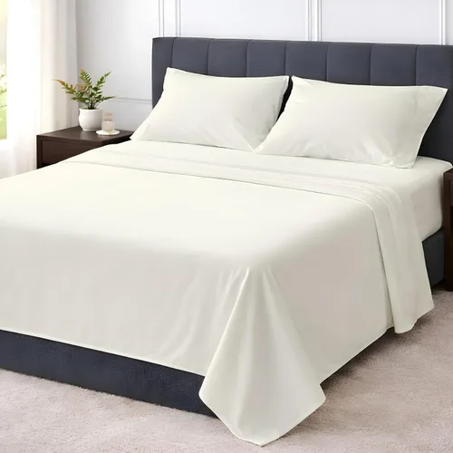 Miniatura 18 de Shreem Linen Juego de sábanas tamaño individual de 4 piezas, 1800 ropa de cama ultrasuave de lujo hotelera, transpirable y refrescante, bolsillos