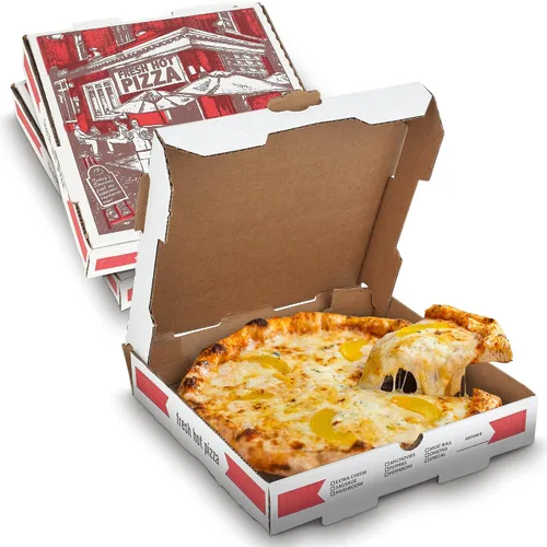 Miniatura 12 de MT Products Kraft - Caja de pizza de 10 x 10 x 1.75 pulgadas, cajas pequeñas de cartón corrugado B para pizza (paquete de 10) – Fabricado
