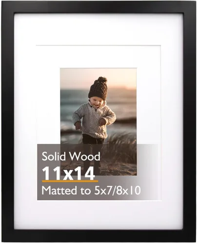 Miniatura 229 de KINLINK 3.5x5 Picture Frame, Ash Black Solid Wood Frame with Plexiglass for Table Top and Wall Mounting, Photo Frame for Horizontal or Vertical