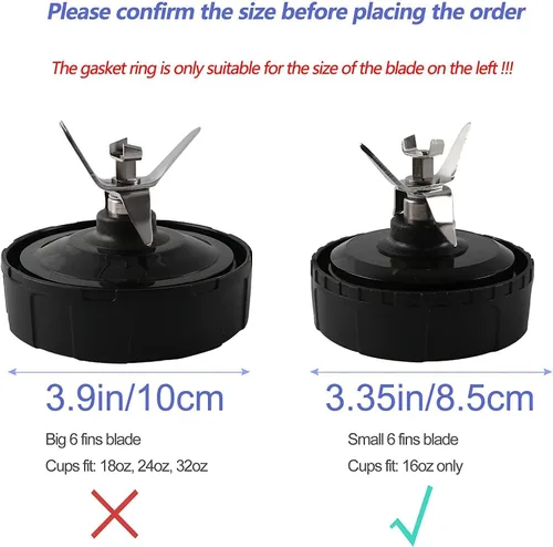 Miniatura 2 de 6 paquetes de juntas de sellado 3.2 pulgadas/8.3 cm Juntas de goma O-Ring blancas de repuesto para licuadoras profesionales Ninja BL660 BL770 BL780..