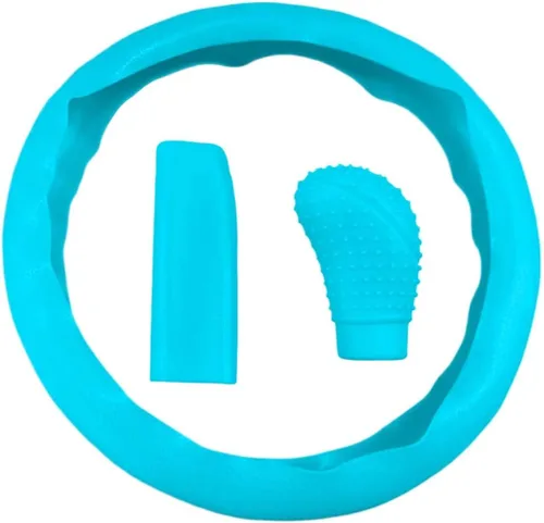 Juego de 3 piezas de fundas de silicona para volante de automóvil - Incluye funda para freno de mano y funda para palanca de cambios y protector