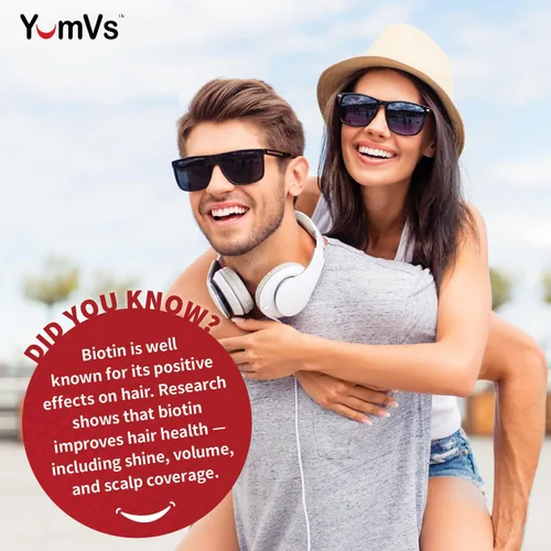 Miniatura 5 de YUM-V's Gomitas de biotina – Vitaminas de biotina de alta potencia 5,000 mcg – Vitaminas naturales para el cabello sabor frambuesa – Gomitas Kosher