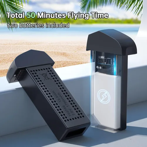 Miniatura 4 de Loolinn Drone GPS con cámara 4K para principiantes como regalo, menos de 8.82 oz, 50 minutos de tiempo de vuelo, dos baterías, foto 4K, video 2K