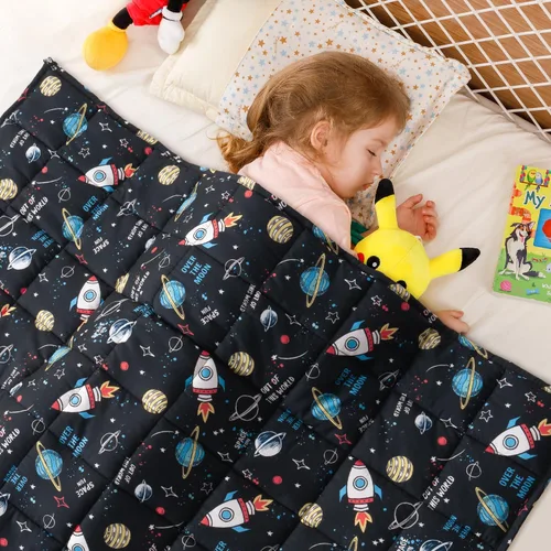 Miniatura 10 de Sivio Manta con peso de 5 libras, manta de regazo con peso de dinosaurio azul, manta transpirable pesada para dormir, lavable, 36 x 48 pulgadas