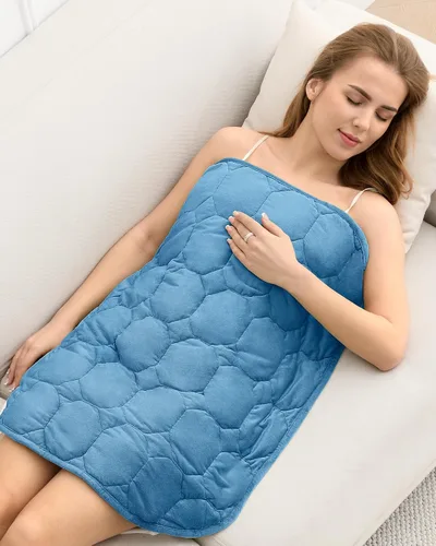 Miniatura 17 de Cottonblue Manta con peso de 7 libras, 29 x 24 pulgadas, acogedora manta con peso de terciopelo de cristal de lujo para adultos, manta pequeña