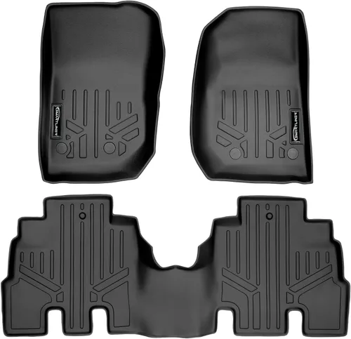 Miniatura 25 de SMARTLINER Juego de tapetes de piso de ajuste personalizado para 1ª fila, color negro para modelos Jeep Wrangler Unlimited 1997-2006 de 4 puertas