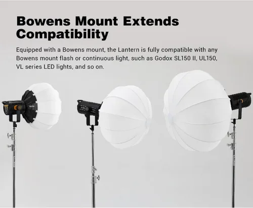 Miniatura 4 de Godox CS-50D Linterna Difusor 50cm/20pulg Modificador de Luz Omnidireccional Montaje Bowens para Godox SL60W SL150 II, UL150, VL150 Luz