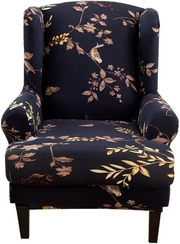 Miniatura 16 de Fundas para silla Wingback, 2 piezas, estilo americano, fundas elásticas para sillón de ala con parte inferior elástica, protector de muebles