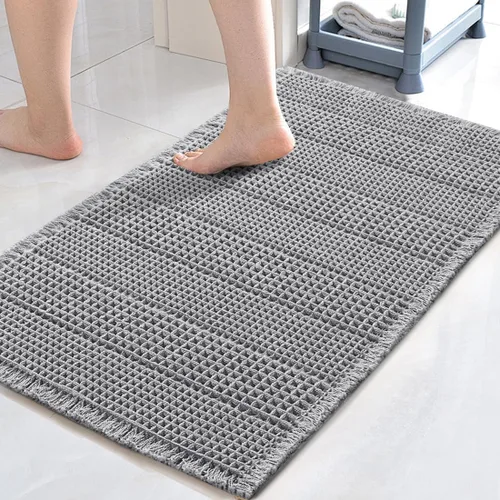 Miniatura 30 de H.VERSAILTEX Alfombra de baño de goma eva súper absorbente, alfombras de baño antideslizantes para piso de baño, alfombras de baño lavables a Crema