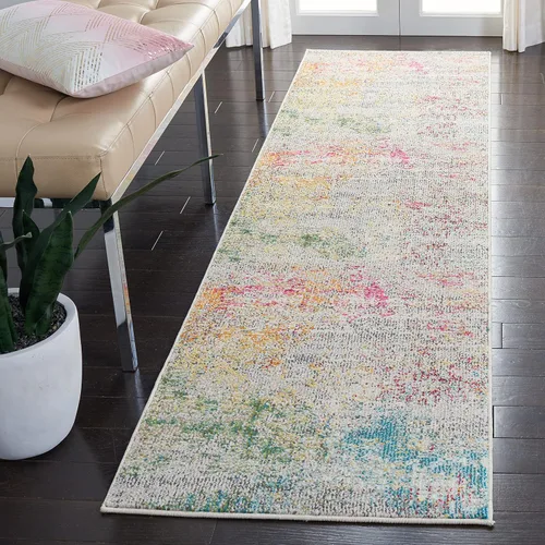 Miniatura 20 de SAFAVIEH Madison Collection - Alfombra de pasillo de 2 pies 2 pulgadas x 6 pies, beige y gris, no desprende pelusa y de fácil cuidado