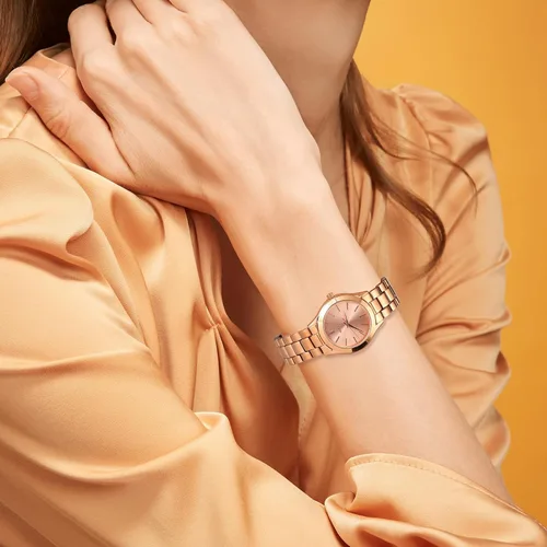 Miniatura 5 de BUREI Reloj de negocios para mujer con fecha de día, movimiento de cuarzo analógico, pulsera de acero inoxidable de oro plateado, reloj de moda