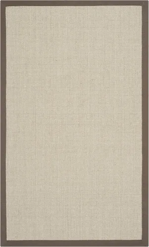 Miniatura 17 de Alfombra de sisal Safavieh, de color maíz y negro, tejida a mano, de la colección de fibras naturales; 5 x 8 pulgadas, NF441A, Tela, Gris / Gris
