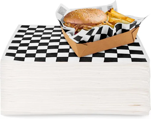 Hojas de papel Deli (250 unidades) de 12 pulgadas, cuadrados, cuadrados, resistentes a la grasa, perfecto para soporte de concesiones, carnaval,