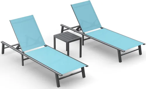 Miniatura 59 de Tumbona de Aluminio para Exteriores - Silla de Descanso Plegable y de Montaje Libre para Exteriores con 5 Respaldos Ajustables, Silla de Patio