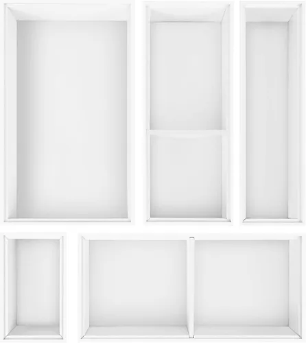 Miniatura 9 de Organizador de cajones de bambú, 5 bandejas de cubiertos negros y organizadores de escritorio y almacenamiento, divisor de gabinete con organización