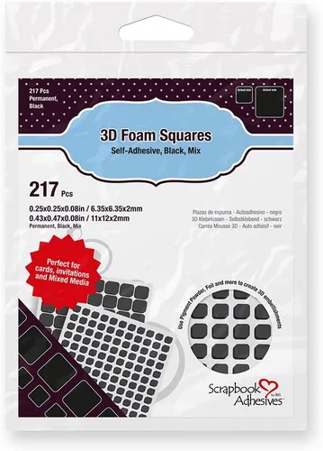 3L Scrapbook Adhesivo Permanente Pre-Corte 3D Espuma Montaje Cuadrados Negro
