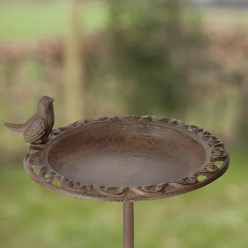 Miniatura 4 de Esschert Design Estados Unidos FB165 Hierro fundido de pie baño para pájaros
