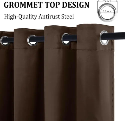 Miniatura 3 de DWCN Cortinas 100% opacas de 84 pulgadas de largo para dormitorio con forro negro, paneles de cortina de ventana de doble capa con aislamiento Azul