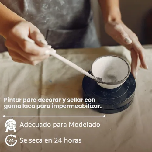 Miniatura 4 de Old Potters Arcilla seca al aire de primera calidad, blanca, 10 libras, arcilla de modelado natural. Ideal para principiantes y escultores
