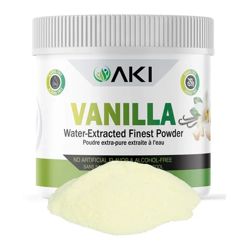 Aki Polvo de Vainilla Fino en Polvo Extracto de Granos (150g/5.29oz) - Polvo Extraído con Agua Ideal para Hornear, Cocinar y Aderezar - Delicioso