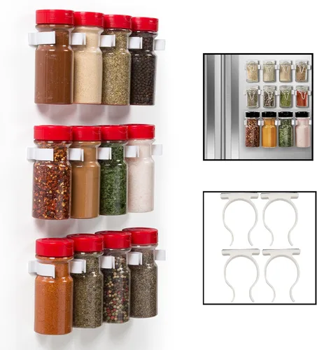 Good Cooking Clips magnéticos para especias - Juego de 4 clips universales para tarros de especias - Organiza y reorganiza fácilmente los
