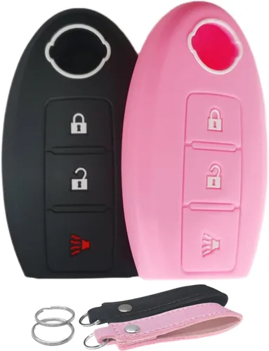 Funda de Llavero de Silicona Protectora de Carcasa Remota sin Llave Compatible con Nissan Armada Frontier Pathfinder Juke Leaf Murano Quest Rogue