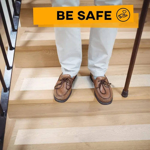 Miniatura 6 de Cinta de agarre adhesiva de seguridad para uso en escaleras, exteriores e interiores, transparente, 4 pulgadas x 35 pies, calcomanías