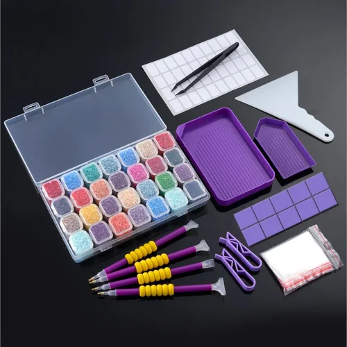 Miniatura 10 de KTCLCATF 46 piezas de herramientas y accesorios DIY para pintura de diamantes, bolígrafos de pintura de múltiples tamaños para adultos para hacer