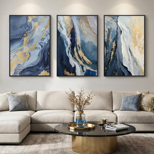 Miniatura 11 de Framed Sage Green Abstract Landscape Wall Art for Bedroom, 3 Piece Modern Canvas Prints Paintings Artwork for Walls, Minimalist Nature Pictures for