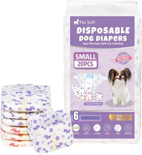 Miniatura 9 de Pet Soft Pañales desechables para perras – Pañales desechables para perritos con indicador de humedad, pañal para cachorros y gatos súper