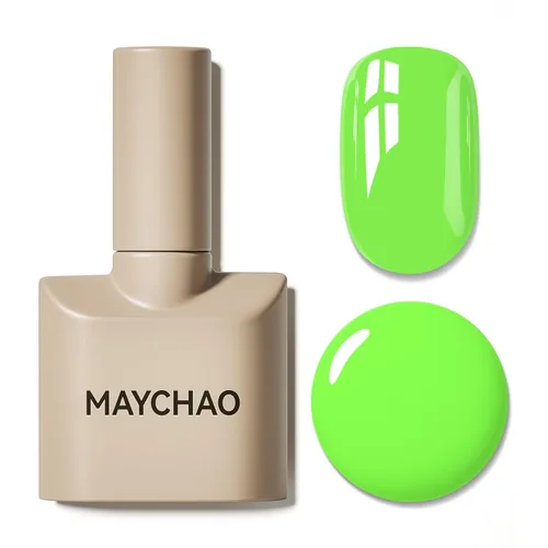 Miniatura 108 de MAYCHAO Esmalte de uñas de gel rosa intenso de 0.5 onzas líquidas, 1 unidad de esmalte de gel rosa brillante, esmalte de uñas que se absorbe con luz