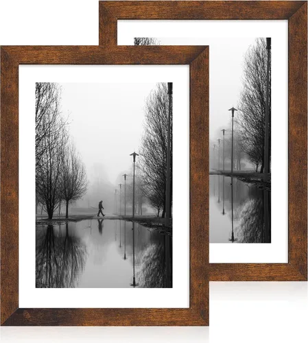 Miniatura 49 de iRahmen - Juego de 2 marcos de fotos de 4 x 6, marco de madera negro con cristal de alta definición, para mostrar fotografías de 3.5 x 5